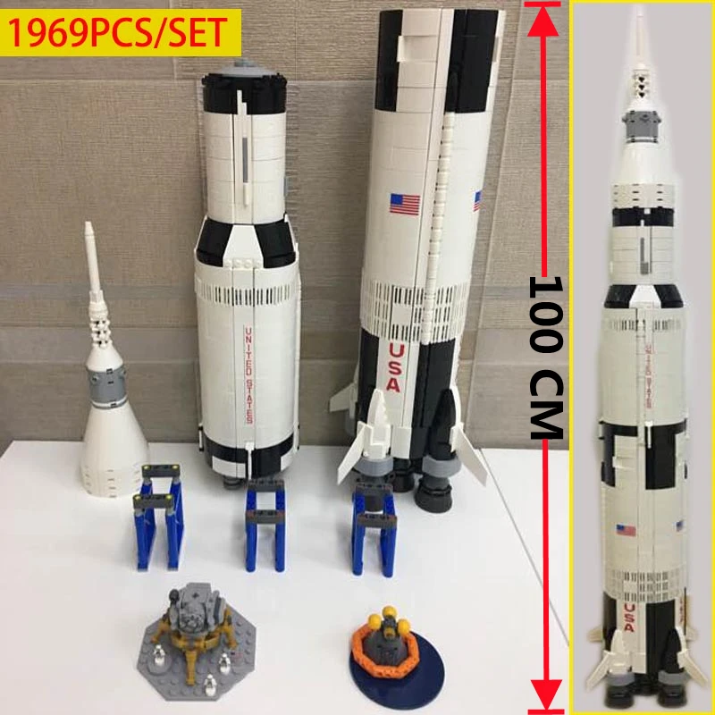 Креативная Серия Apollo Saturn No.5 обучающая модель строительные блоки кирпичи