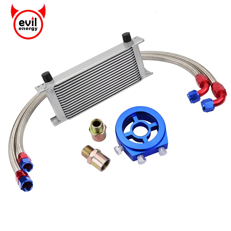 Масляный адаптер для радиатора в нейлоновой оплетке 16 рядов| |