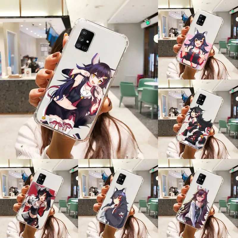 

ookami mio hololive fox girl Phone Case Transparent For Samsung A51 A50 A71 A70 A81 M60S Note S21 S 20 10 9 8 11 E Plus Ultra