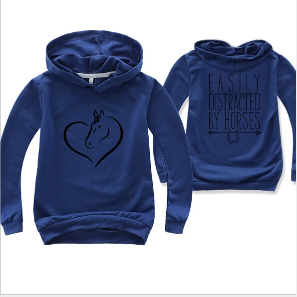 Детская толстовка с длинным рукавом и рисунком лошади | одежда обувь