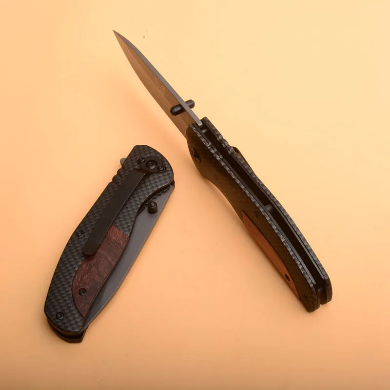 New Arrival wood+carbon fiber Handle 440C Blade folding Pocket Camping outdoor Knife survival Tactical Utility knives EDC Tools |
