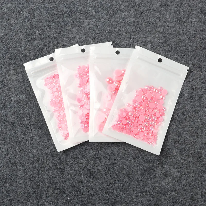 Розовый полужемчуг AB смешанный размер от 1 5 мм до 10 абс полимер полукруглый