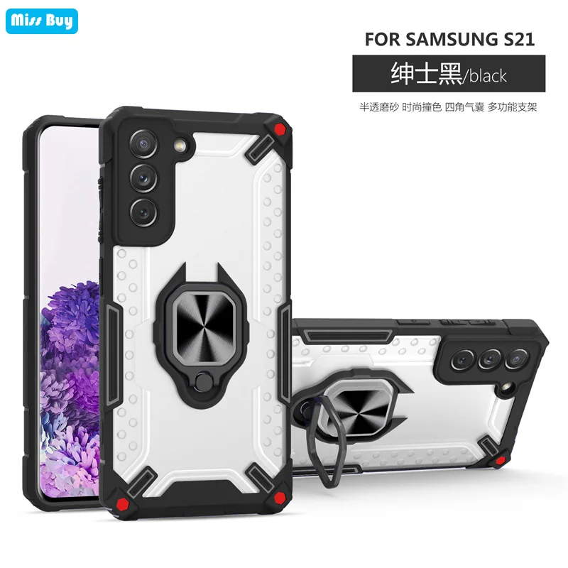 

Shockproof Magnetic Ring Bracket integrated Shell For Samsung Galaxy A22 4G A03S A02S A42 A72 A52 A32 5G A02 A12 Soft Edge Cover