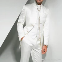vintage long wedding tuxedos for groom three piece custom made formal men suits jacket pants vest