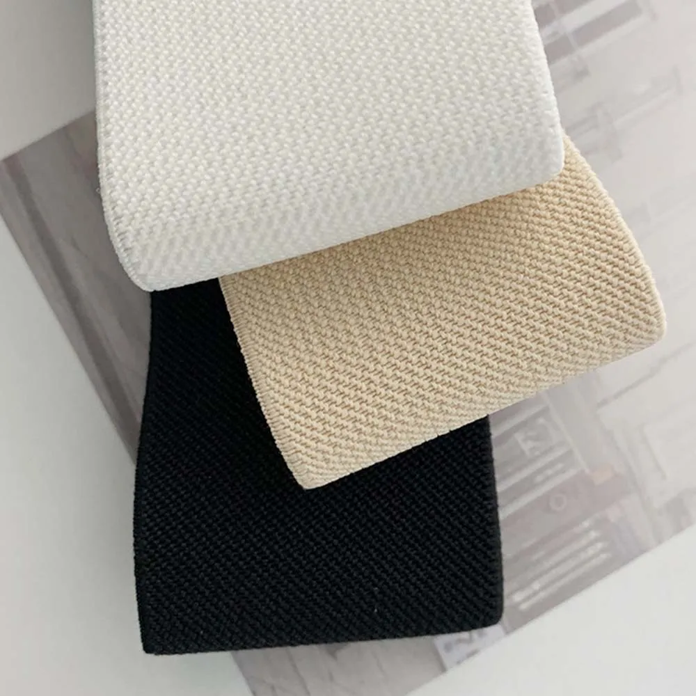 

Belts for Women Black Simple Waist Adjustable Elastic Ladies Band Round Buckle Decoration Coat Sweater Fashion Dress Accessories
