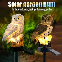 12pcs novelty solar garden light owl ornament bird sculpture decor solar lamp outdoor garden waterproof solar powered led lamp