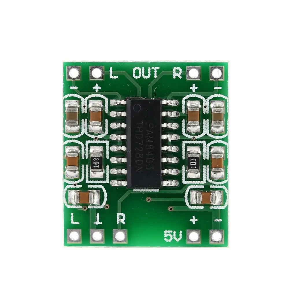 Супер мини плата цифрового усилителя PAM8403 5 В эффективная Плата мощности с