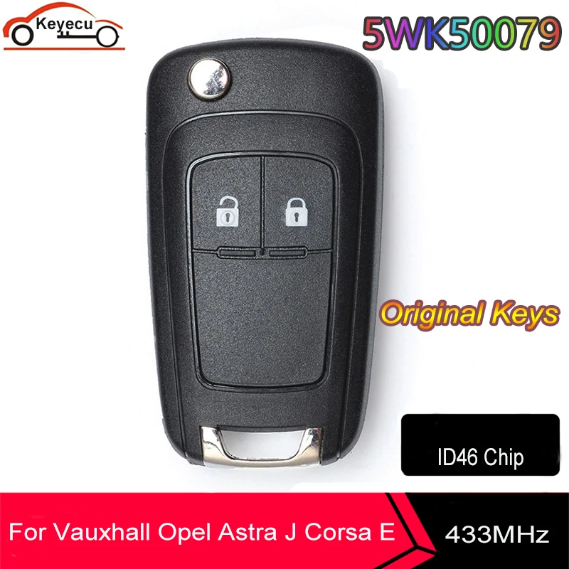 

KEYECU OEM For Opel Vauxhall Astra J Corsa E Zafira Insignia Mokka Viva Adam Cascade 2009-2017 433MHz ID46 Remote Car Key Fob
