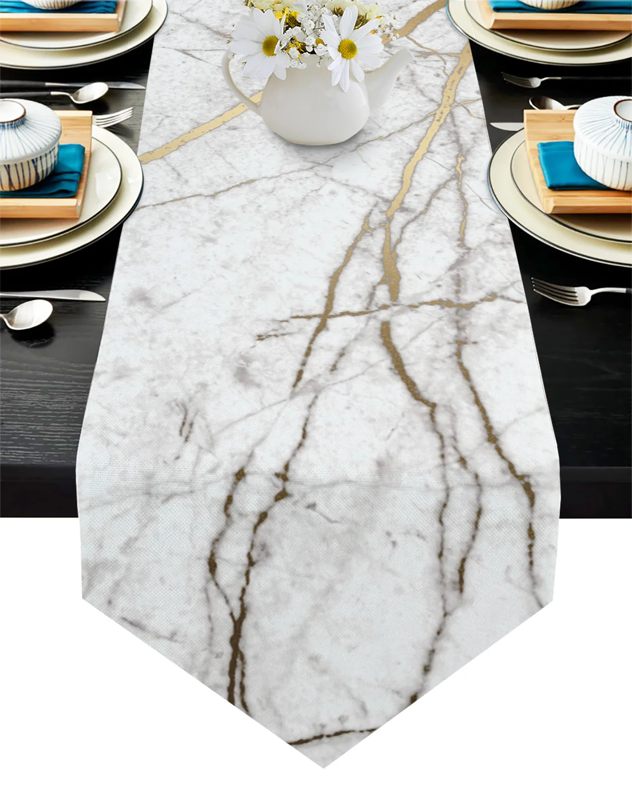 Золотые блестящие мраморные трендовые скатерти настольное украшение для дома