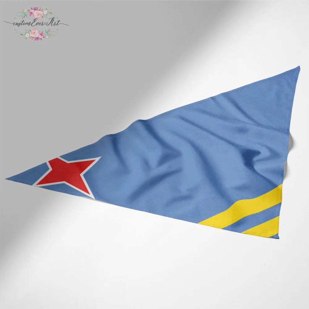 

The Aruba flag dog bandana large pet scraf pet bandana for dog scarf dog neck scarf dog print scarf bandana