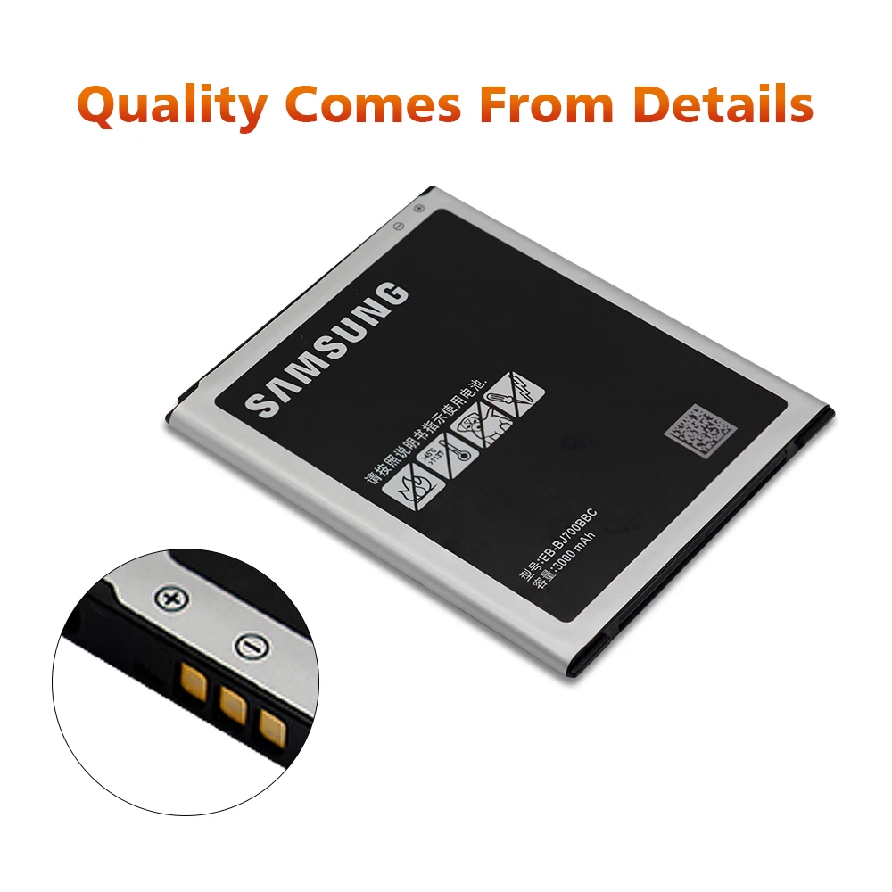 Оригинальная батарея samsung EB-BJ700BBC 3000 мА/ч, samsung Galaxy J7 J700 J700H SM-J700F J700M Замена батареи сотового телефона
