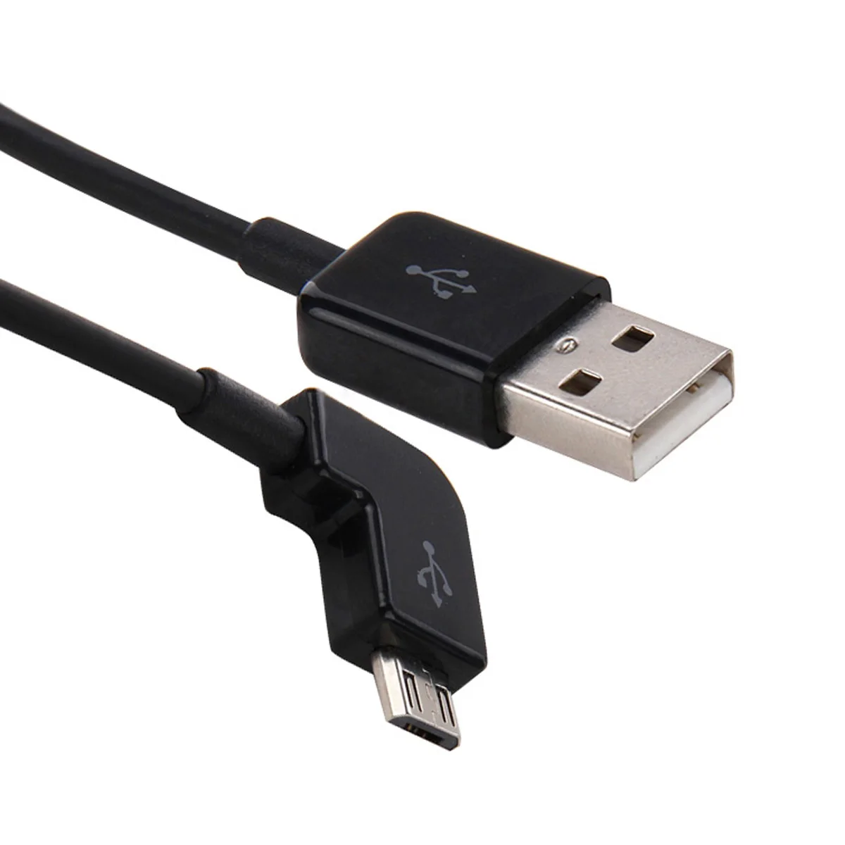 

Chenyang USB to 90 Degree Left angled Micro USB Male Data Charge Cable 200cm Black for Mobile Phone & Tablet