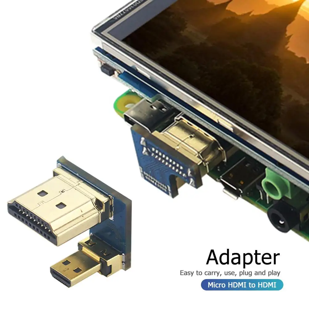 Micro HDMI-compatible to Converter for Raspberry Pi 4B Gold Plated Display Screen Adapter Portable Output Connec | Компьютеры и офис