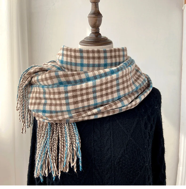 

Winter Women Cashmere Scarf Design Plaid Print Warm Scarf Knitted Shawl Blanket Female Scarves Wraps Thick Foulard Bufanda