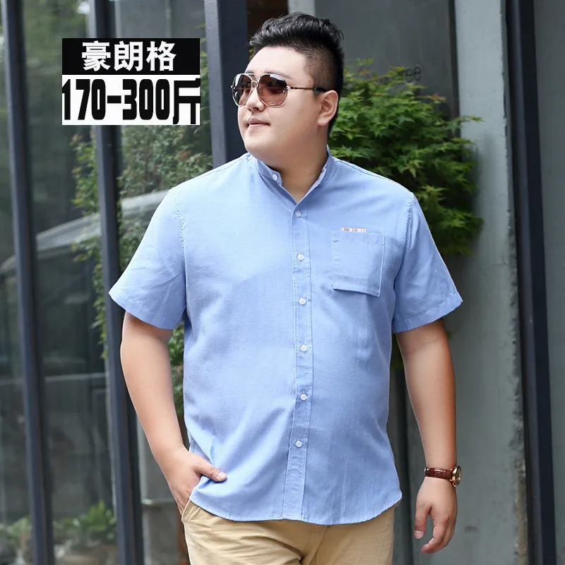 

Summer Plus Size 8XL 7XL 6XL 5XL Mens Casual Shirts Cotton Gray Color Brand Clothing Man's Wear Slim Fit Short Sleeve Clothes
