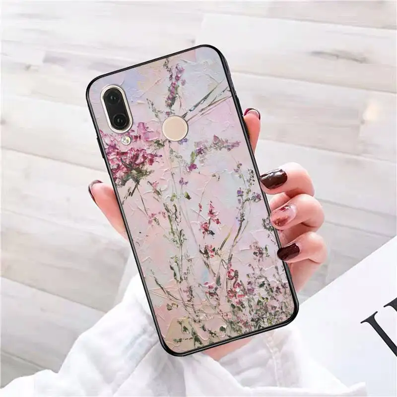 Babaite Vintage paint flowers Cover Black Soft Shell Phone Case For Redmi note 8 8Pro 8T 6pro Redmi 8 7A 6A Xiaomi mi 8 9