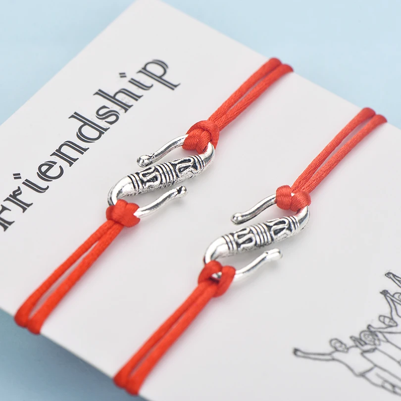 IYOE 2 шт./компл. браслет дружбы с подвесками желаний крючок для карточки женщин