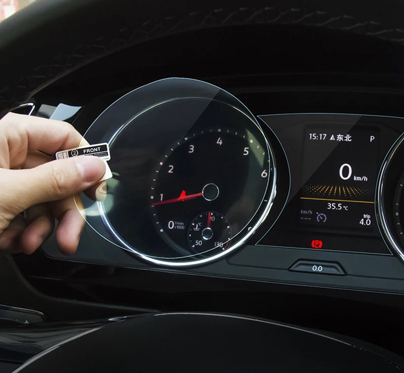 

Car styling car accessories For 2017-2019 Tiguan L Dashboard protective film Display navigation stickers 3pcs/set