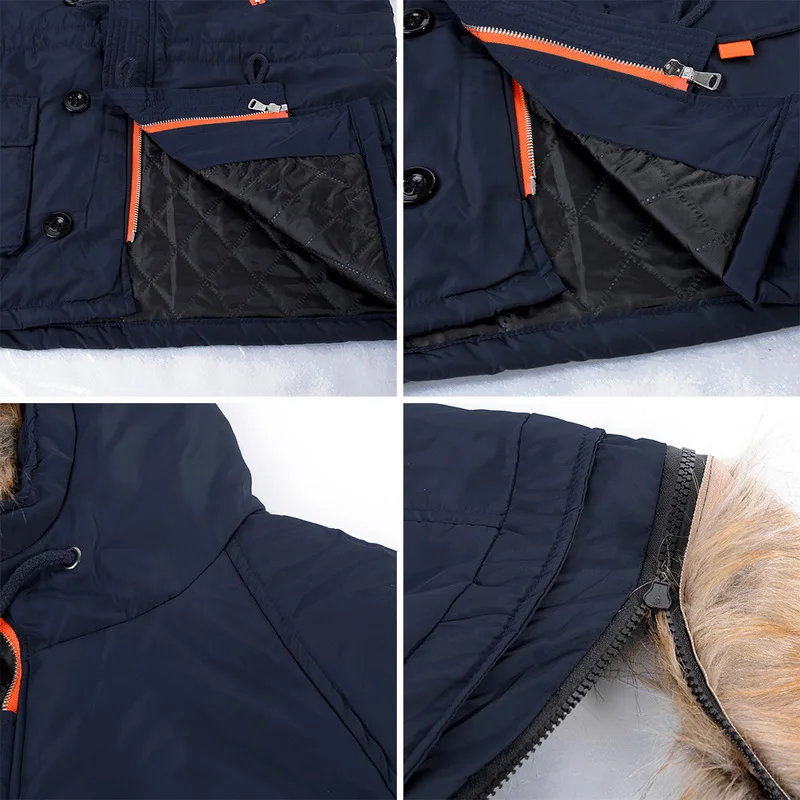 2019 New Autumn jacket men Casual Warm Parka Men coat Fashion Detachable Fur Hooded Mens Jackets and Coat Veste Homme Plus Size |