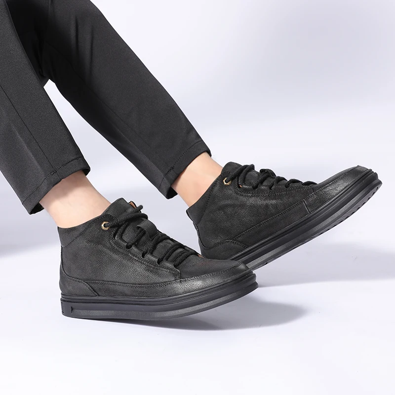 2019 г. Меховые теплые плюшевые зимние ботинки мужские повседневные хлопковая