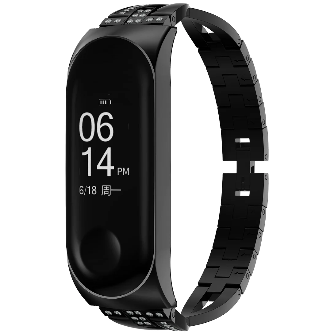 Diamond Stainless Steel for Xiaomi Band 3 4 5 6 Watch Band Replacement Strap Bracelet Band elegant Women for Mi Band 5 Strap