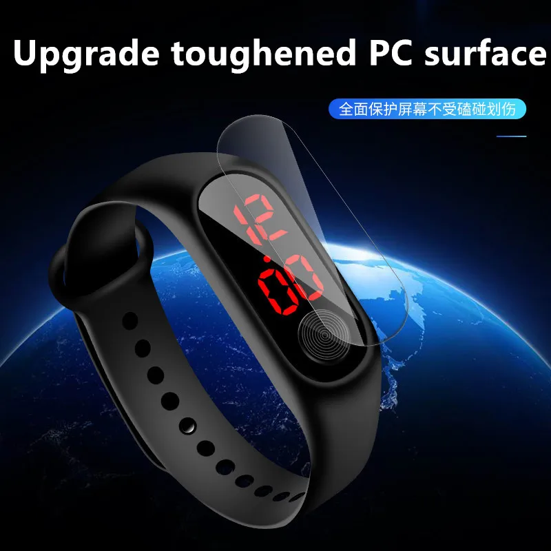 Jam Tangan Olahraga Modis untuk Anak-anak Jam Tangan Digital Led Tahan Air Tali Silikon Ultraringan Jam Tangan Remaja Laki-laki Perempuan Uniseks