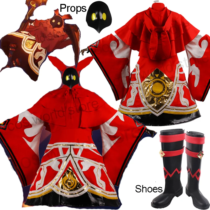 

Игра Genshin Impact Hilichurl аниме пожарная система женское платье Хэллоуин пожарная система ботинки вода/лед комплект Cos