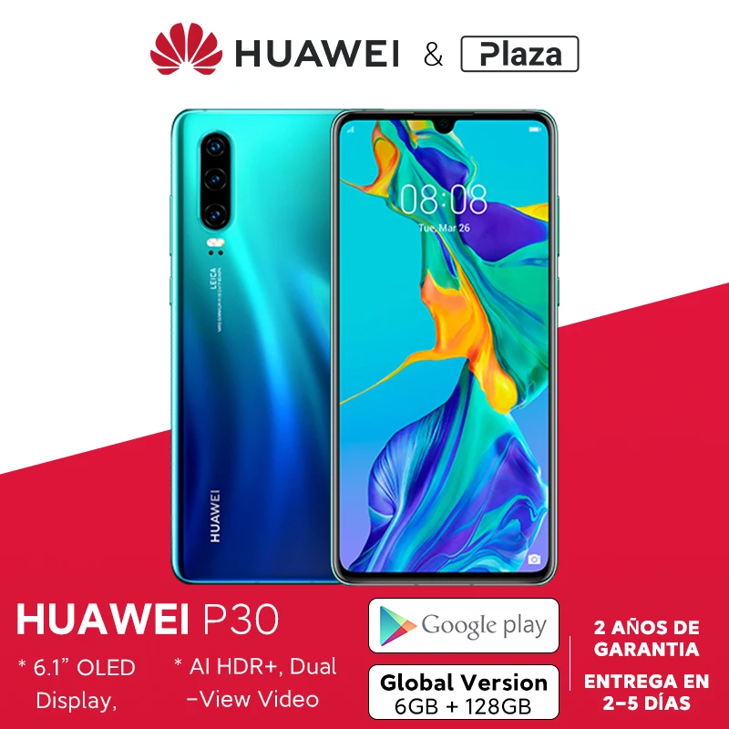 Глобальная версия Huawei P30 6 ГБ 128 Kirin 980 смартфон 30x zoom Цифровая камера quad 1 &quotOLED NFC 3650