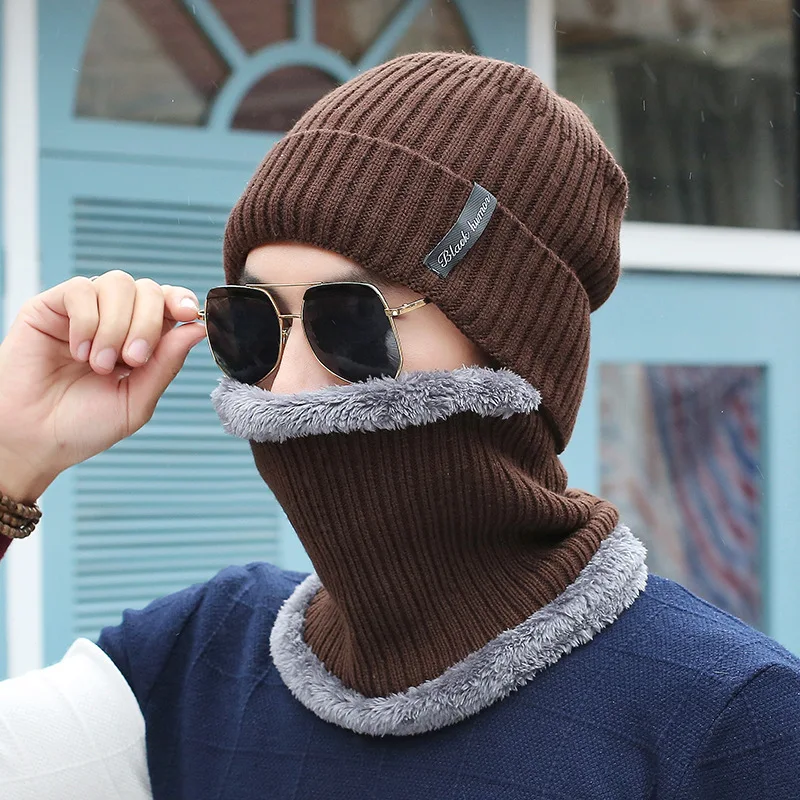 OZyc зимние шапочки для мужчин шарф вязаная шапка шапки маска Gorras Bonnet Теплые Мешковатые Зимние головные уборы для мужчин и женщин Skullies Beanies шапки