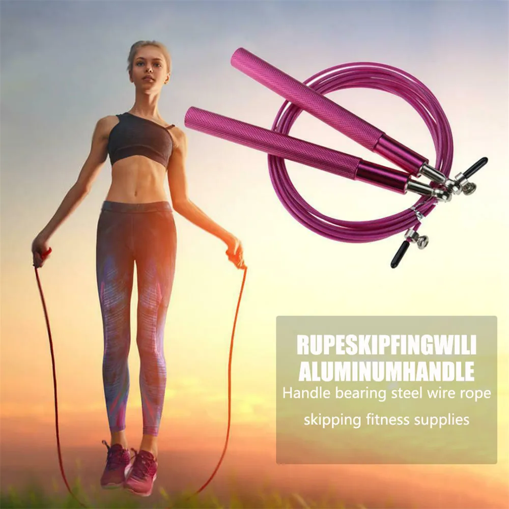 Алюминий ручка троса поворотный Скакалка для занятия спортом дома Фитнес