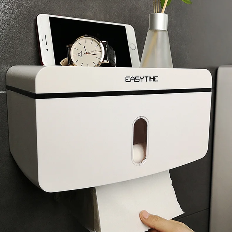 

Waterproof Plastic Tissue Boxes Nordic Creativity Paper Holder Tissue Boxes Wall Mount Almacenamiento Kitchen Organizer DK50TB