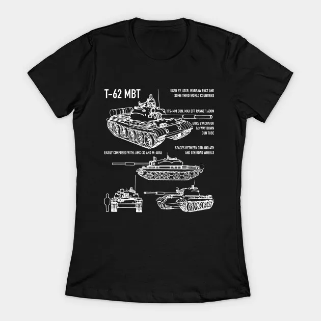 

T-62 Russian Main Battle Tank Blueprint Women's T-Shirt
