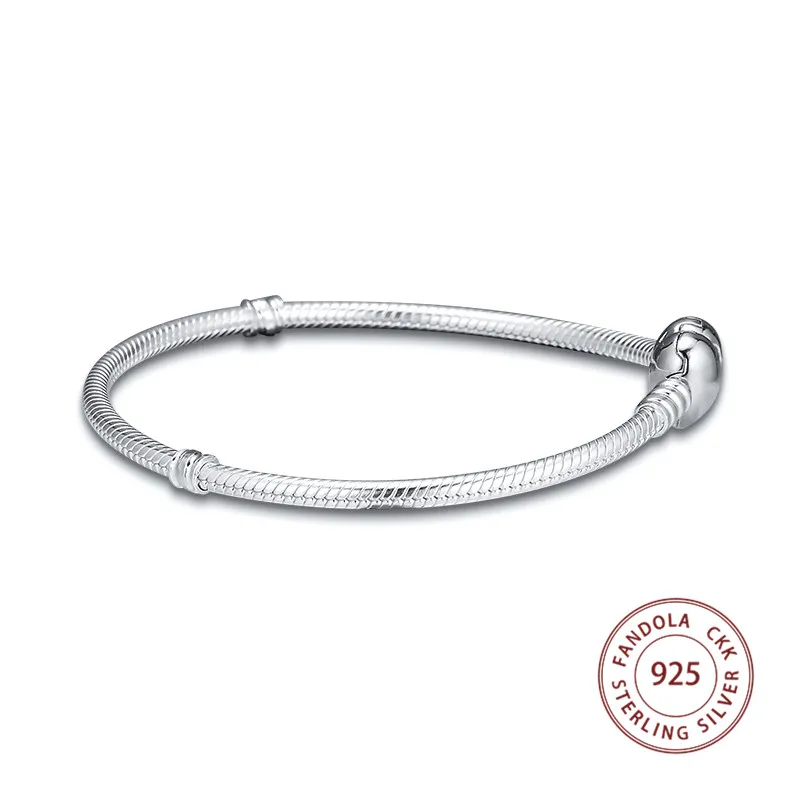 Fandola mujer pulseira зажим-Сердце Браслеты Женские цепи змеи Подвески Браслеты для женщин серебро 925 Изготовление ювелирных изделий
