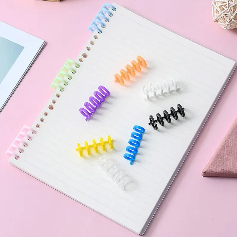 

5pcs 30 Hole Loose Leaf Plastic Binding Ring Spring Spiral Rings Binder for A4 A5 A6 Notebook Paper Book Scrapbook Stationery