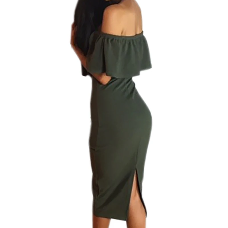 Женское платье однотонное облегающее карандаш Новые Вечерние платья миди