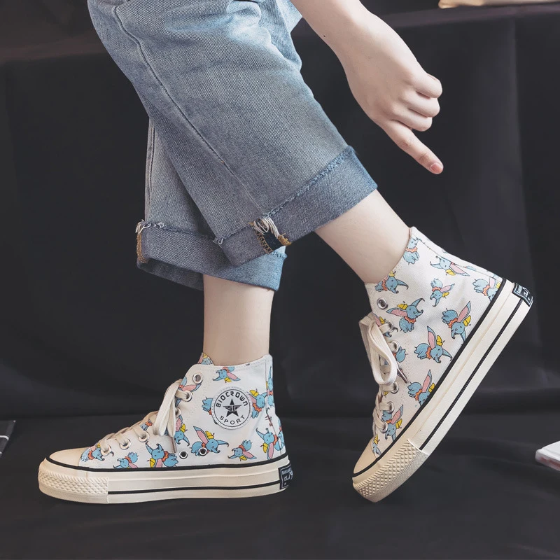 Кеды женские song card Вулканизированная подошва кроссовки с принтом маленькие