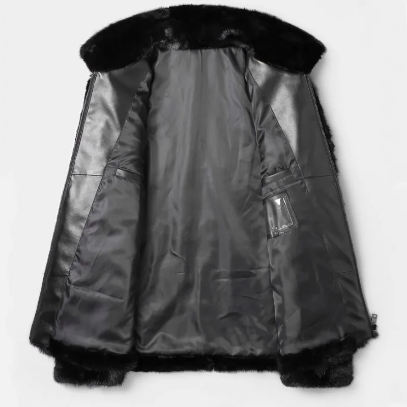 Лидирующий бренд Мужская зимняя норковая шуба из натурального меха для офиса