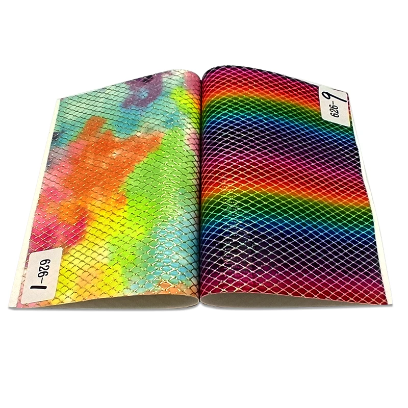 

XHT-626 Mesh Cloud Iridescent Rainbow Design PU Faux Waterproof Leather Fabric Sheet for Shoe/Bag/Handbag/Earring/Crafts