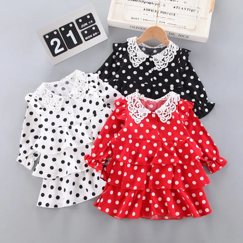 

LZH 2022 Baby Girls Clothes Wave Point Princess Dress For Children's Spring Clothes 0-5 Years Kids Dresses Toddler Girls Dress