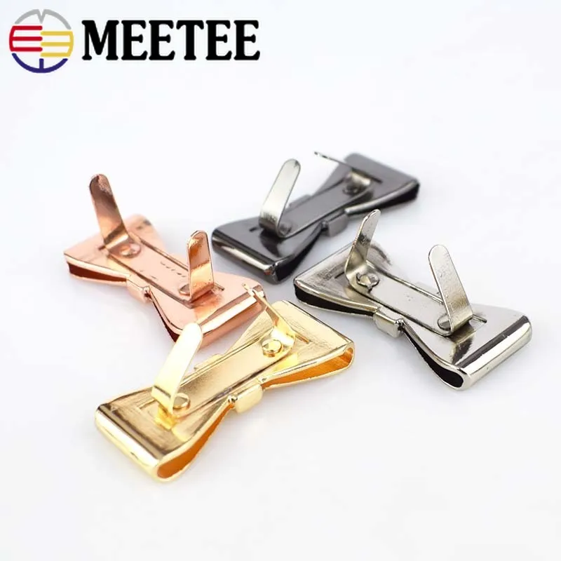 Meetee 4/10 шт. 40x18 мм металлическая фурнитура пряжка бант для обуви ювелирных изделий