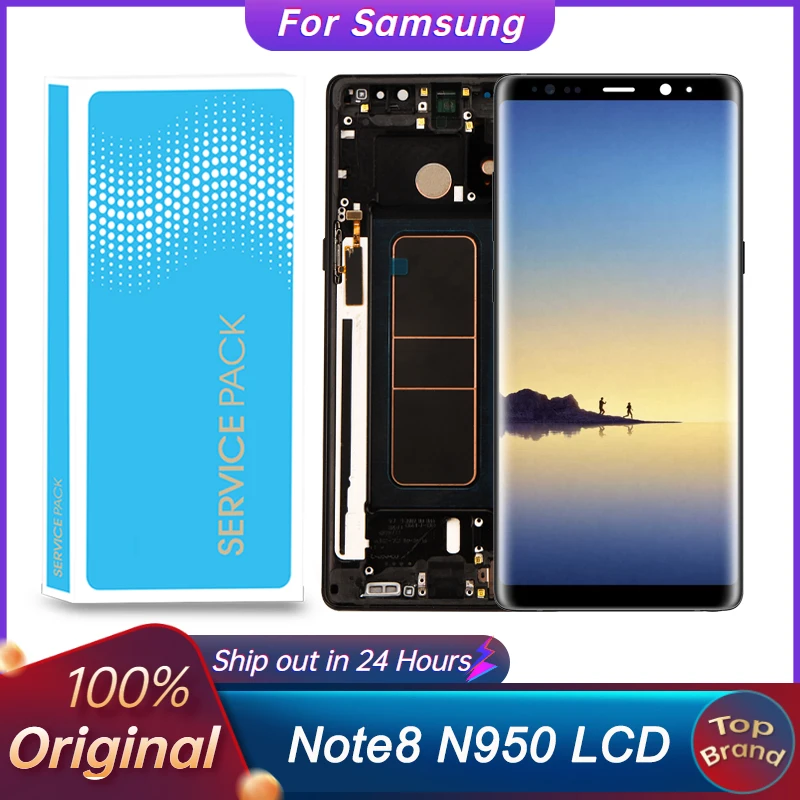 100% Оригинальный 6.3" Амолед дисплей для SAMSUNG GALAXY Note 8 N9500 N9500F LCD сенсорный экран дигитайзер замена деталей.