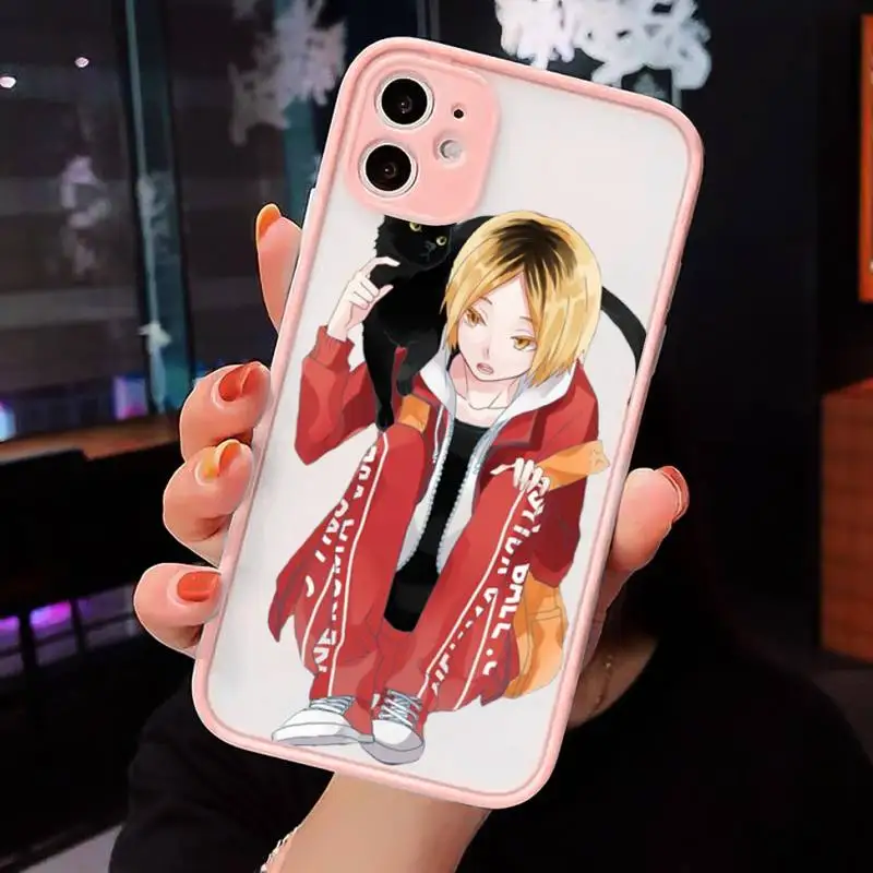 

Kenma Kozume Haikyuu!! Phone Cases Matte transparent For Pink iPhone 12 Mini 11 Pro XR XS Max 7 8 Plus X Back Cover