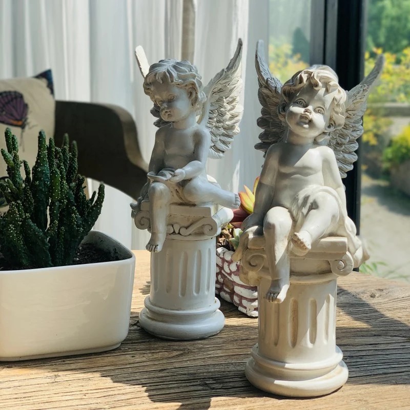 

Ретро римская колонна маленький ангел украшения в европейском стиле креативные американские украшения для дома аксессуары для гостиной