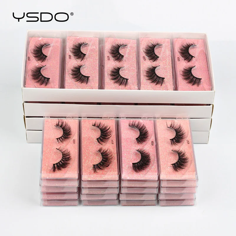 

YSDO Eyelash 10/20/30/50/100 PCS 3D Mink Lashes Wholesale Natural False Eye Lashes Makeup Faux Mink Eyelashes In Bulk Thick Cils