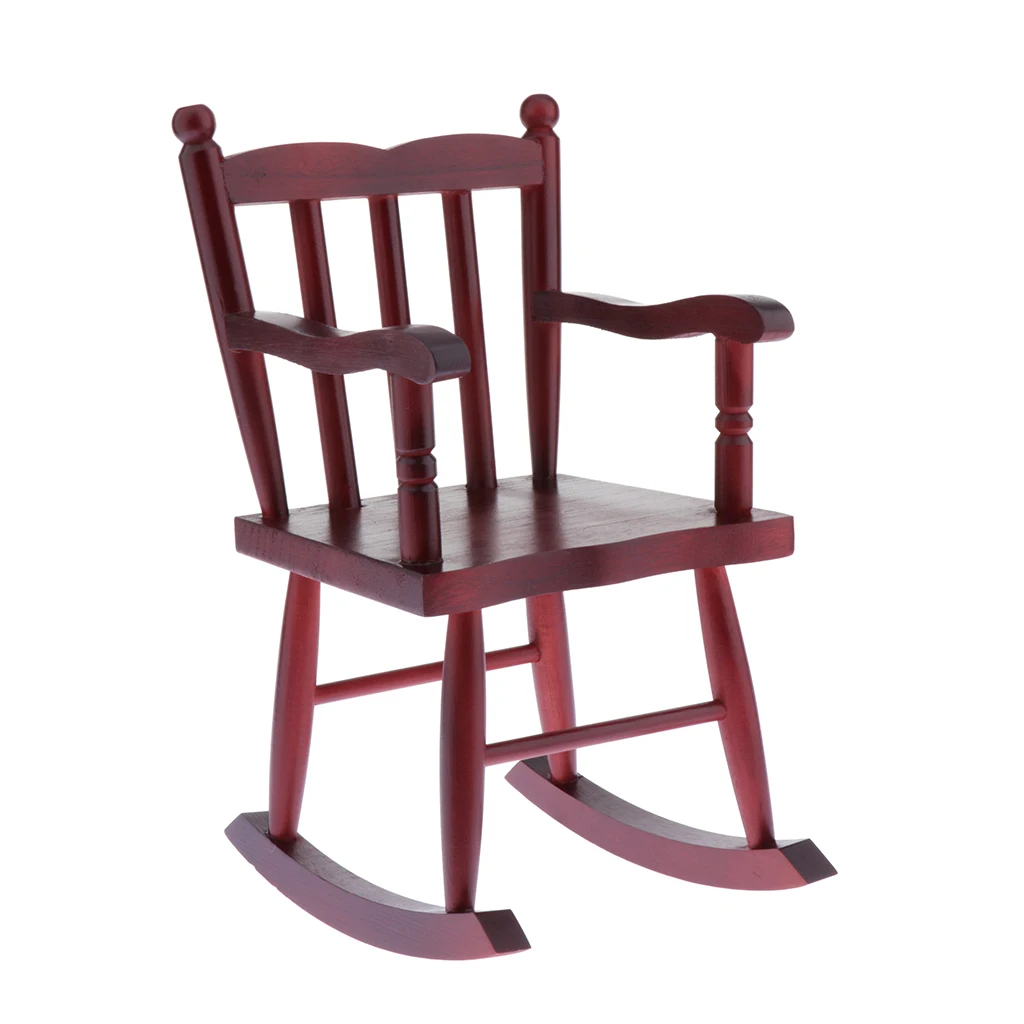 

1/4 Dollhouse Miniature Rocking Chair Bedroom Garden Wooden Furniture