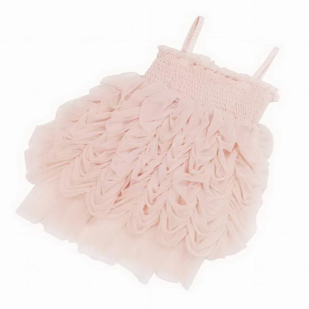 

Girls Smocked Dress Pink Tulle Ballet Slip Dress Children Princess Party Dress for Girls Kid Clothes E28128