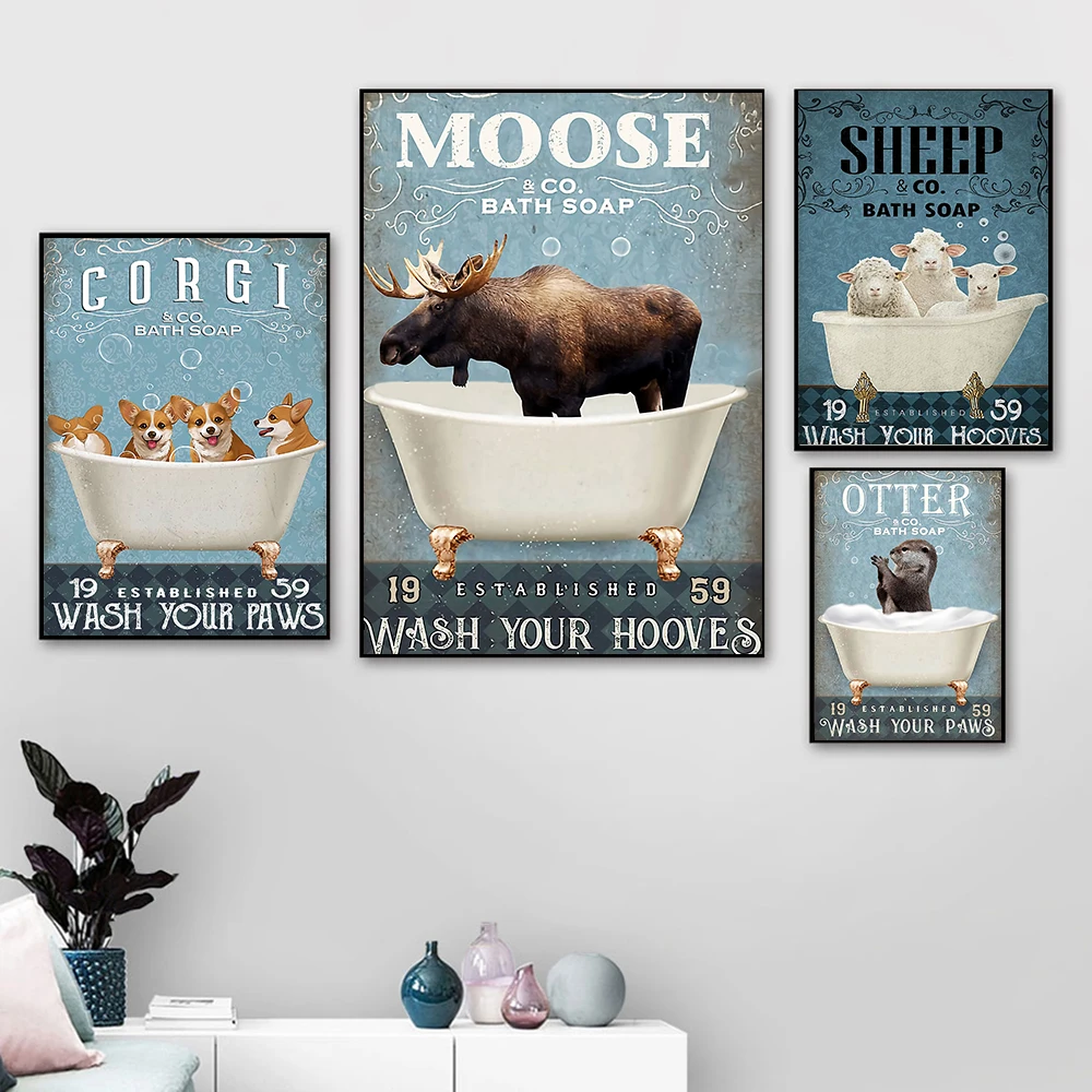 Животные стирать ваши лапы Цитата пейзаж стены Искусство фотообои печать корова