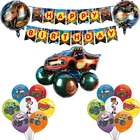 Blaze монстр, фольгированные воздушные шары, автомобили, фотосессия с днем рождения, детские машины для мальчиков, гоночный автомобиль, внедорожник, игрушка