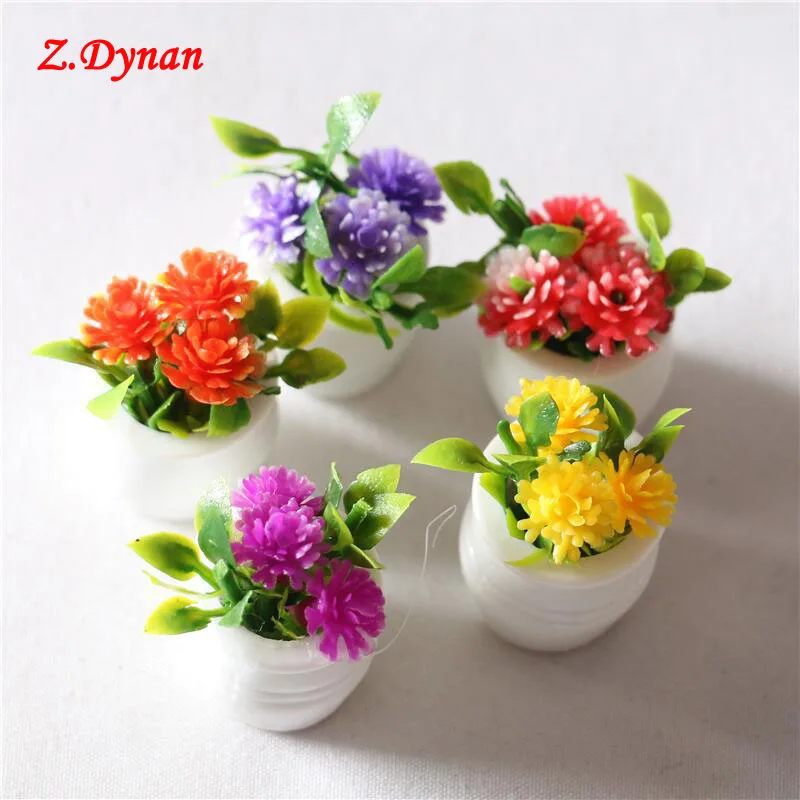 

1/12 Scale Mini Flower Potted For Green Plant In Pot Simulation Plants Dollhouse Miniature Doll House Furniture Home Decoration