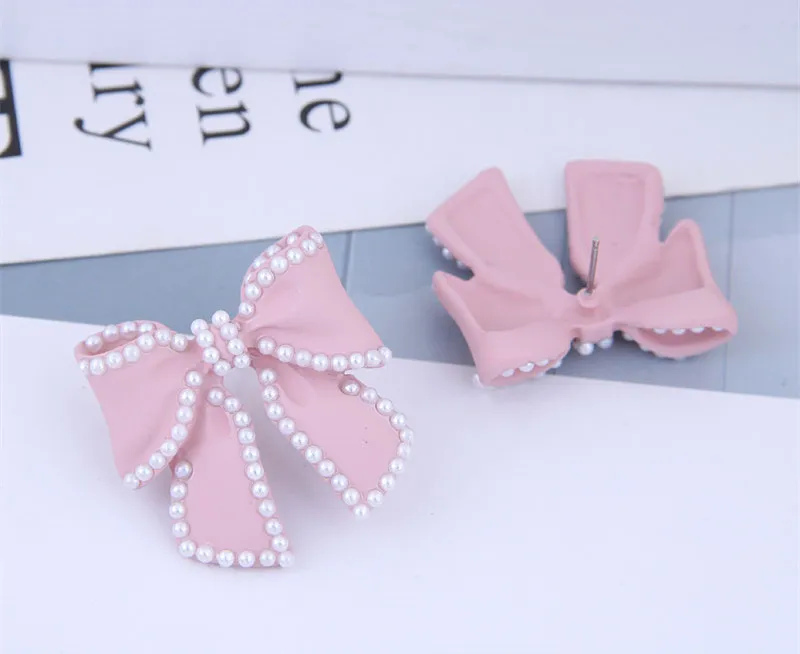 Kymyad Stud Earrings For Women Imitation Pearl Jewelry Earings Fashion Big Butterfly Statement | Украшения и аксессуары